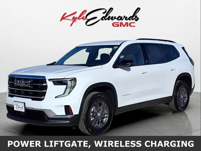 2026 GMC Acadia Elevation in Summit White — front three-quarter view