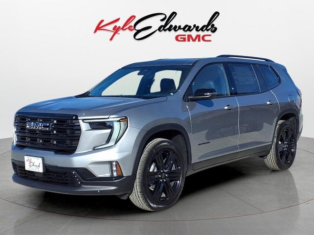 2026 GMC Acadia Elevation in Sterling Metallic — front three-quarter view